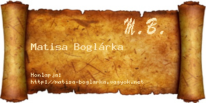 Matisa Boglárka névjegykártya