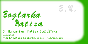 boglarka matisa business card